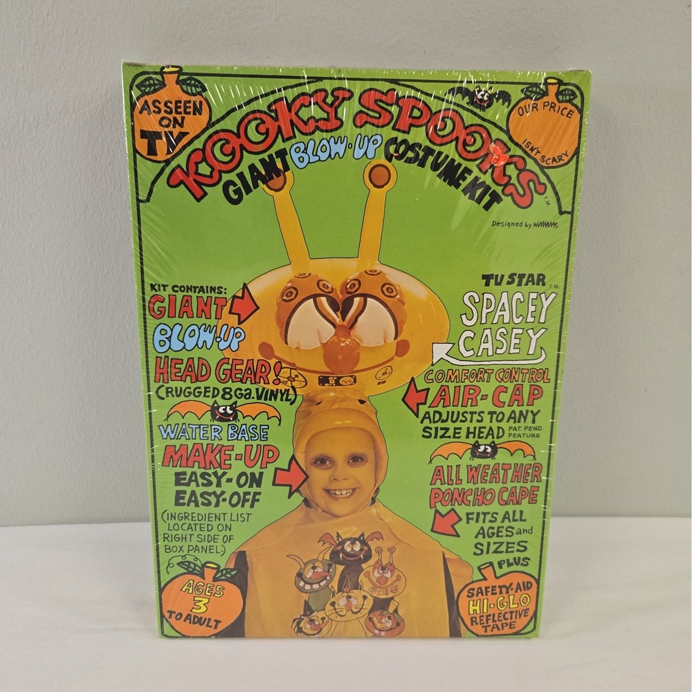 Vintage KOOKY SPOOKS Giant Blow Up Halloween Costume Spacey Casey New 1979